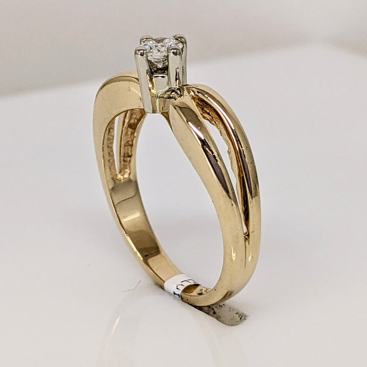 14K .18 CARAT TOTAL SI2 G DIAMOND ROUND SPLIT SHANK ESTATE RING 3.9 GRAMS