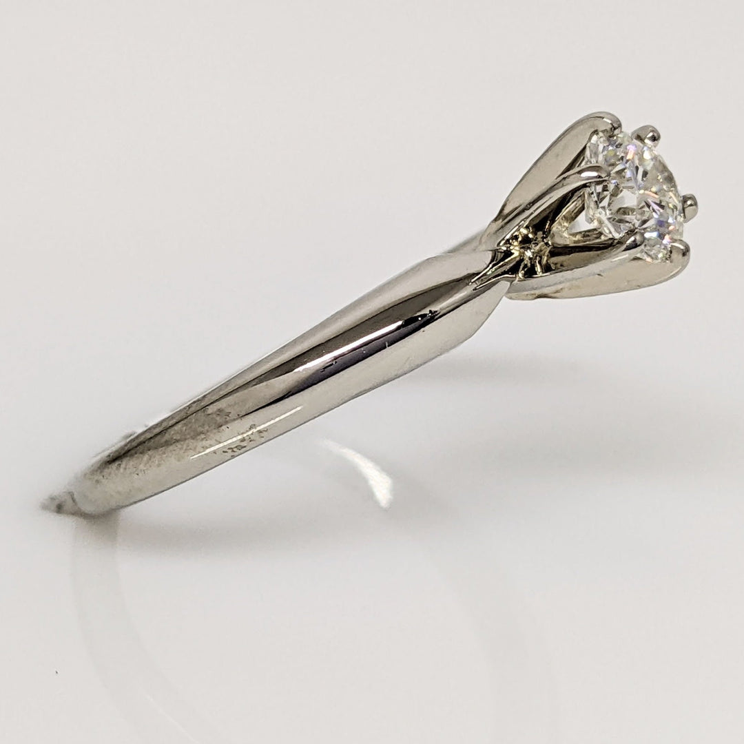 14K WHITE .45 CARAT TOTAL VS K DIAMOND ROUND ESTATE SOLITAIRE RING 2.9 GRAMS