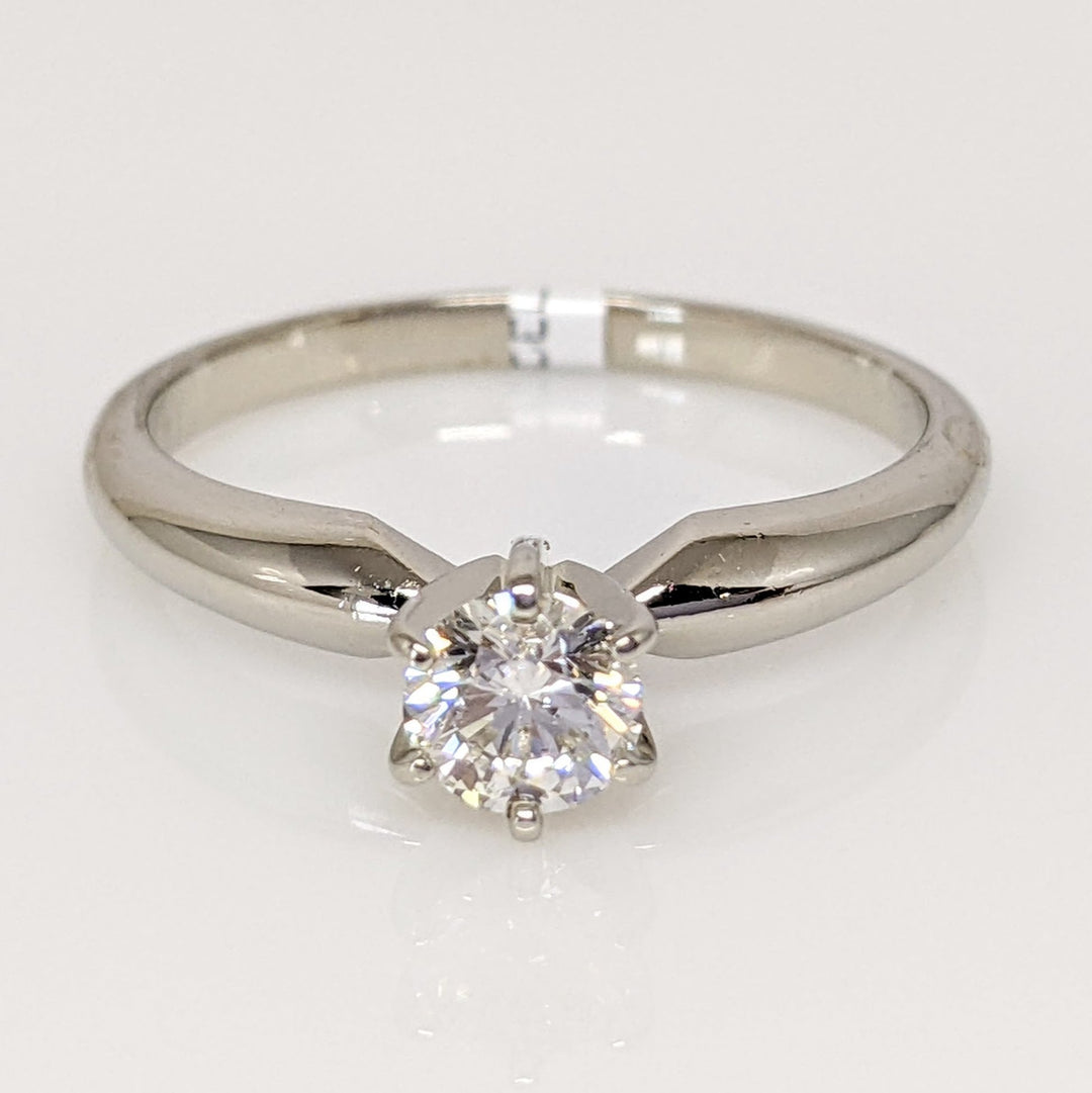 14K WHITE .45 CARAT TOTAL VS K DIAMOND ROUND ESTATE SOLITAIRE RING 2.9 GRAMS