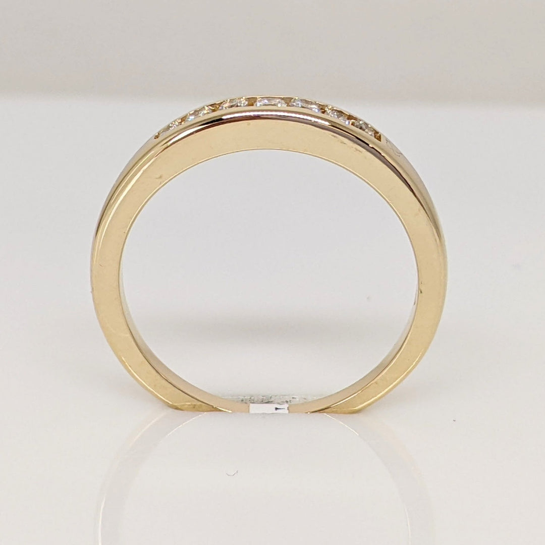 14K .15 CARAT TOTAL WEIGHT SI1 I DIAMOND ROUND (7) CHANNEL SET ESTATE BAND 3.0 GRAMS