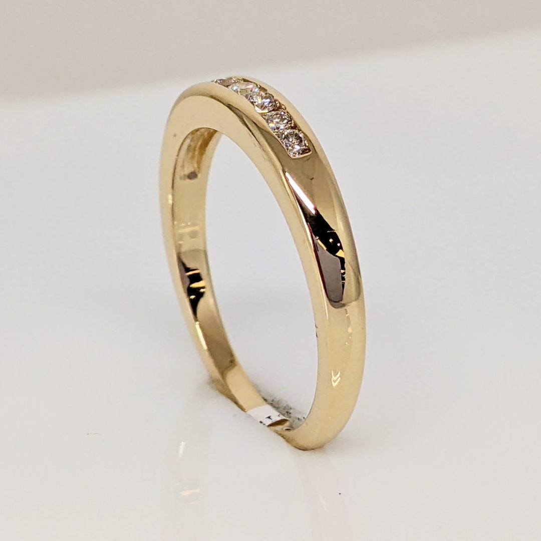14K .15 CARAT TOTAL WEIGHT SI1 I DIAMOND ROUND (7) CHANNEL SET ESTATE BAND 3.0 GRAMS