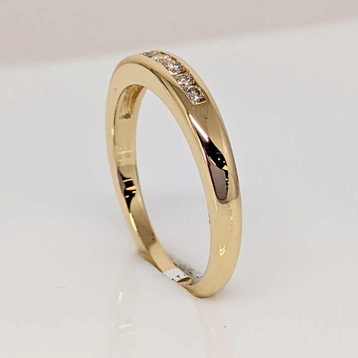 14K .15 CARAT TOTAL WEIGHT SI1 I DIAMOND ROUND (7) CHANNEL SET ESTATE BAND 3.0 GRAMS