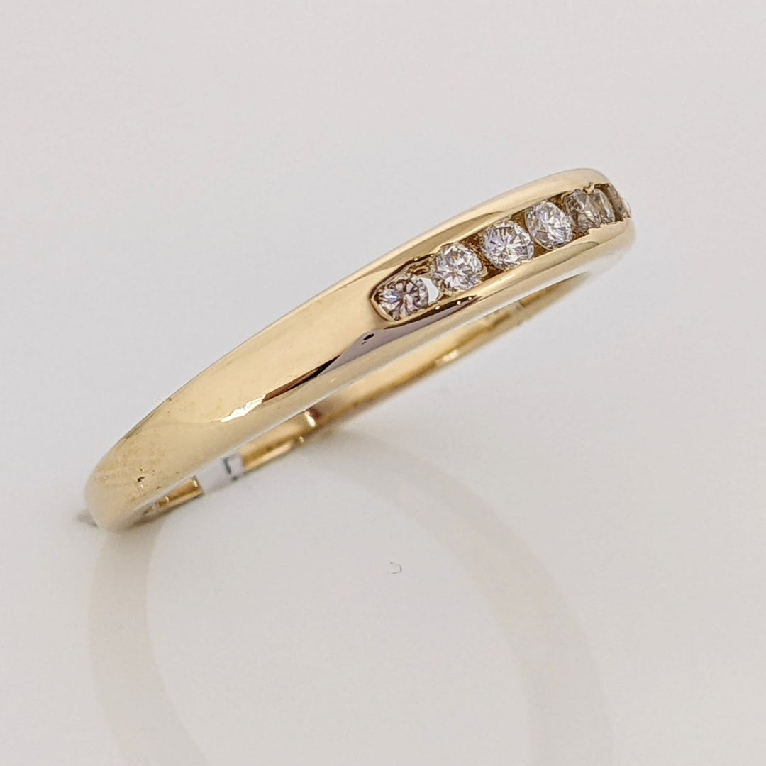 14K .15 CARAT TOTAL WEIGHT SI1 I DIAMOND ROUND (7) CHANNEL SET ESTATE BAND 3.0 GRAMS