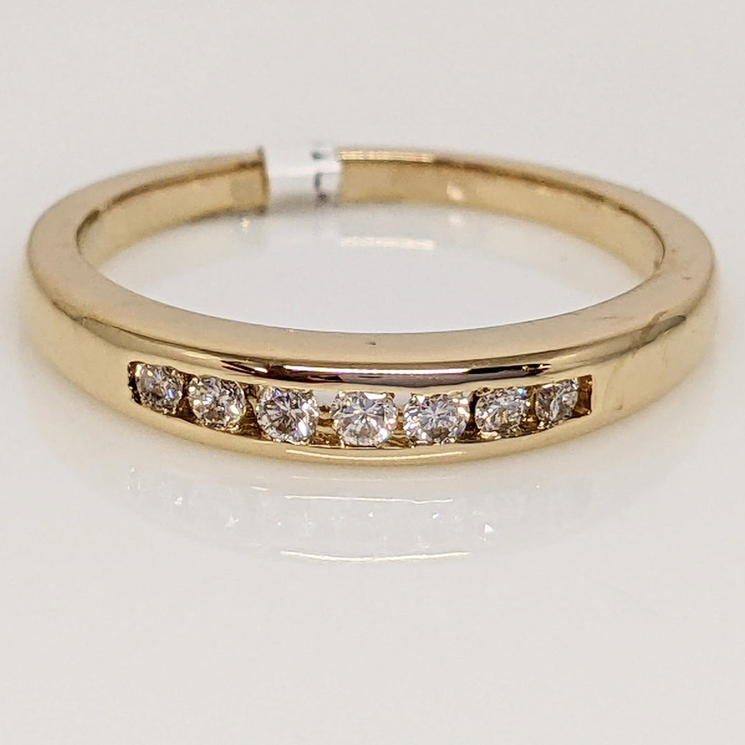 14K .15 CARAT TOTAL WEIGHT SI1 I DIAMOND ROUND (7) CHANNEL SET ESTATE BAND 3.0 GRAMS