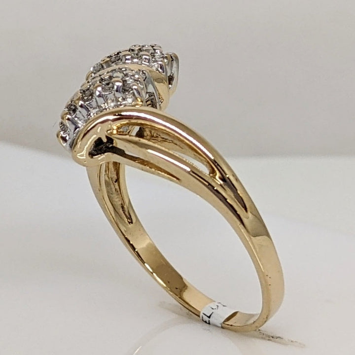 14K .15 CARAT TOTAL WEIGHT SI2 H DIAMOND MINE CUT (20) ESTATE CLUSTER RING 3.3 GRAMS