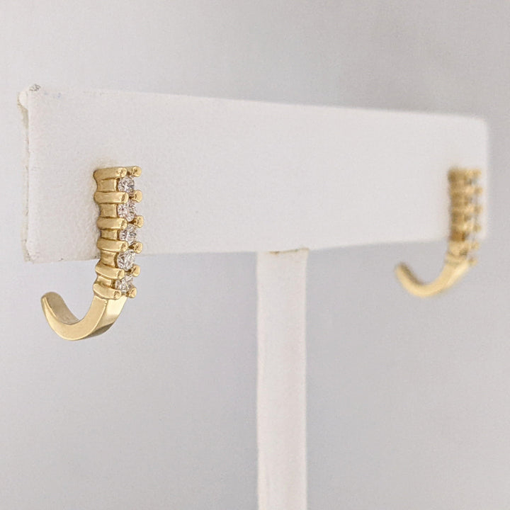 14K .25 CARAT TOTAL WEIGHT SI1 I DIAMOND ROUND (10) ESTATE EARRINGS 2.2 GRAMS