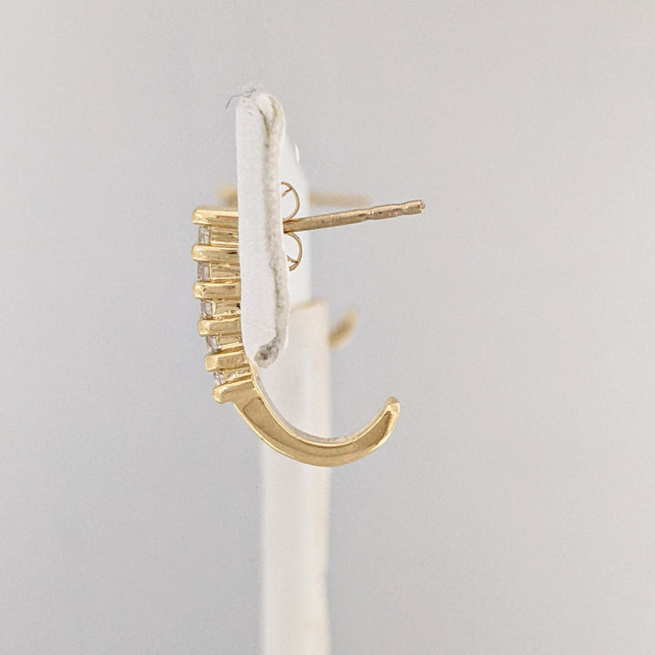 14K .25 CARAT TOTAL WEIGHT SI1 I DIAMOND ROUND (10) ESTATE EARRINGS 2.2 GRAMS