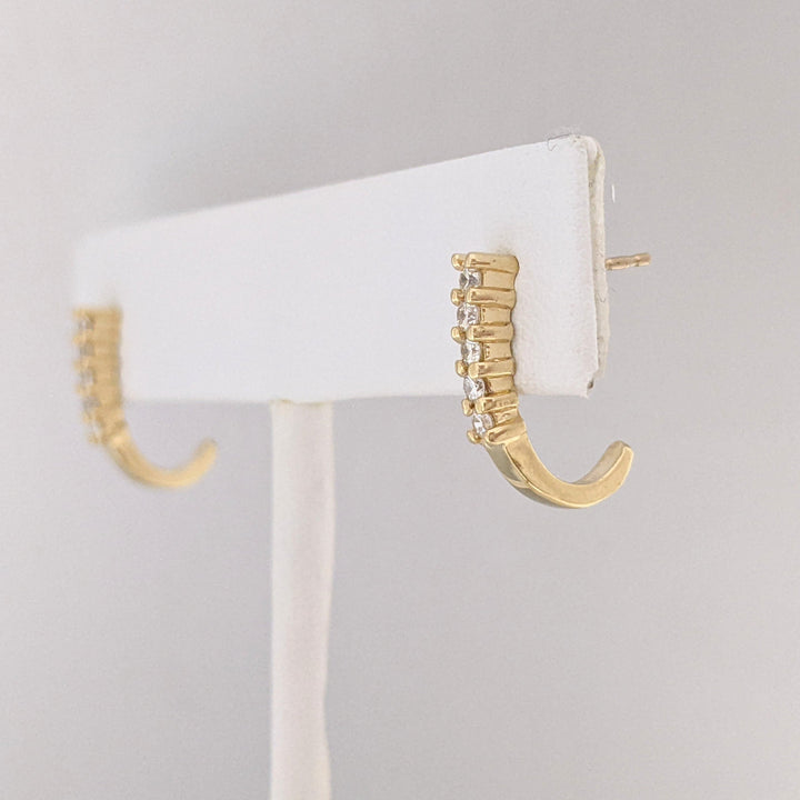 14K .25 CARAT TOTAL WEIGHT SI1 I DIAMOND ROUND (10) ESTATE EARRINGS 2.2 GRAMS