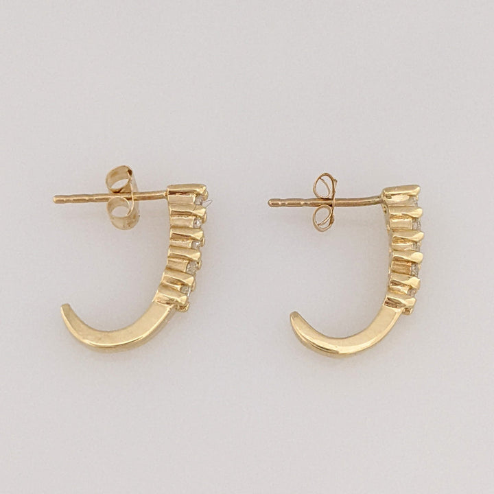 14K .25 CARAT TOTAL WEIGHT SI1 I DIAMOND ROUND (10) ESTATE EARRINGS 2.2 GRAMS