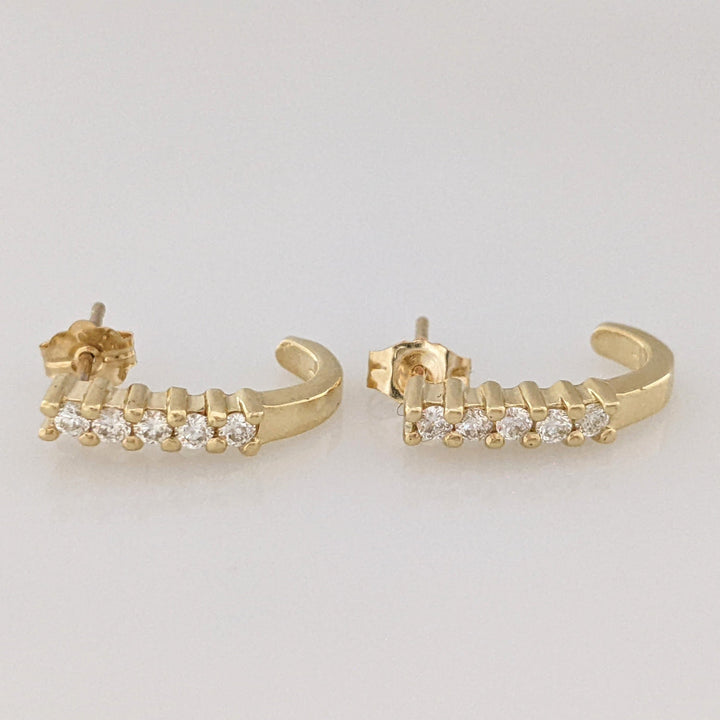 14K .25 CARAT TOTAL WEIGHT SI1 I DIAMOND ROUND (10) ESTATE EARRINGS 2.2 GRAMS