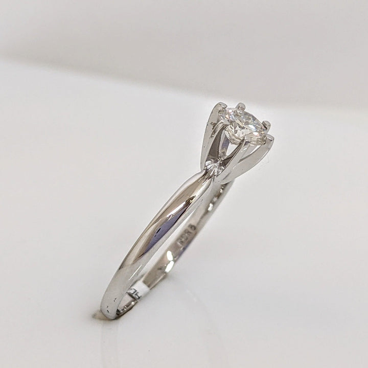 14K WHITE .49 CARAT TOTAL I1 J DIAMOND ROUND ESTATE SOLITAIRE RING 2.0 GRAMS
