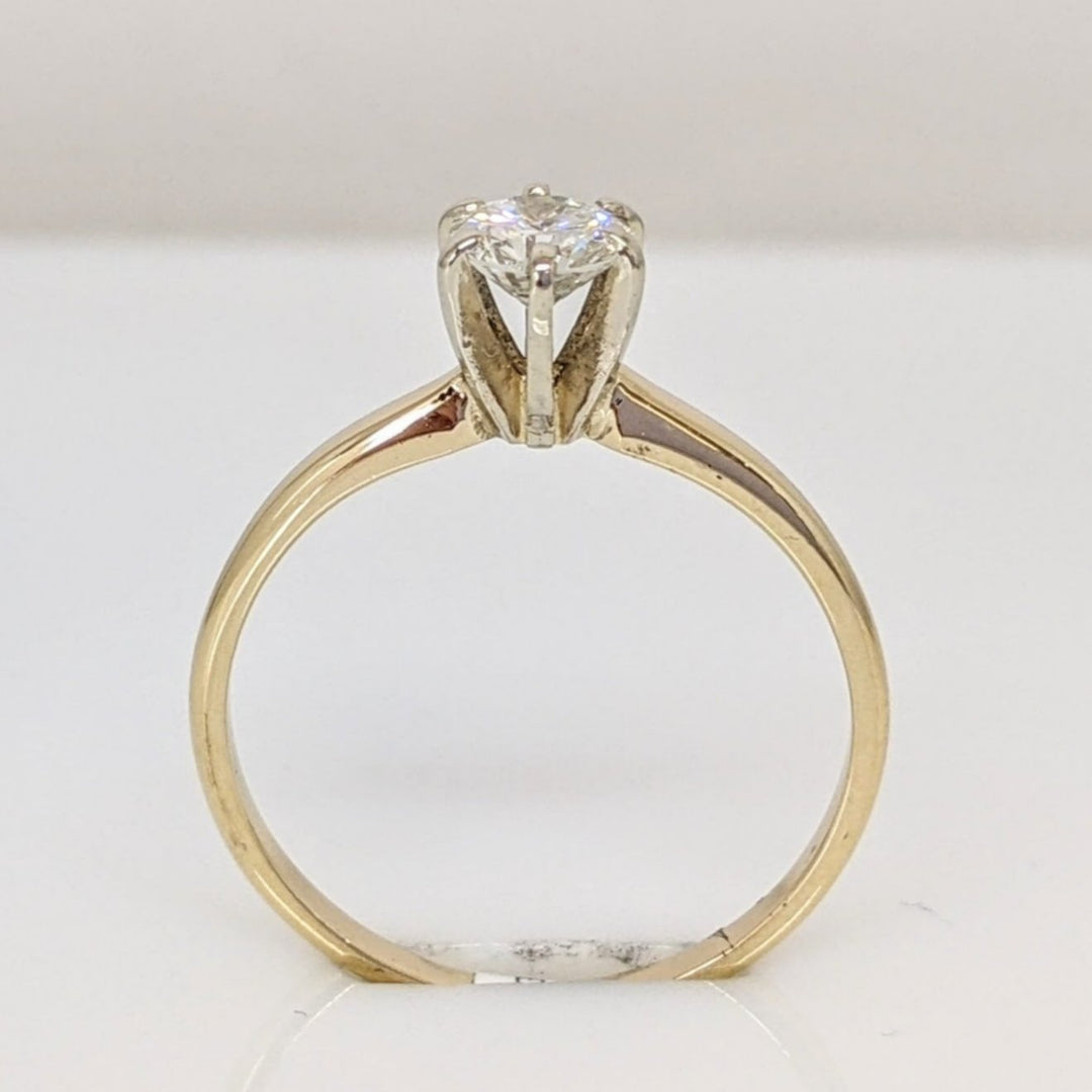 14K .44 CARAT TOTAL I1 J DIAMOND ROUND ESTATE SOLITAIRE RING 1.6 GRAMS