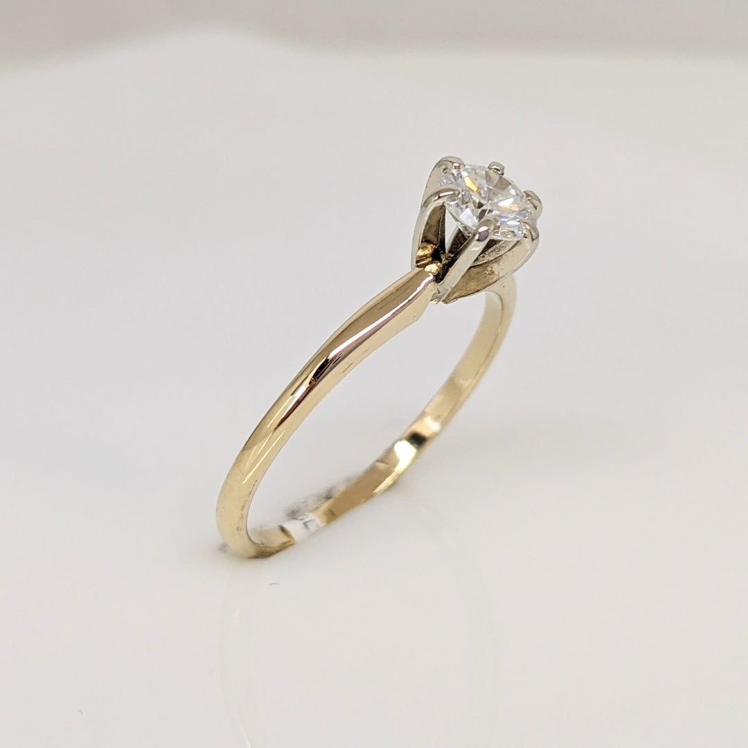 14K .44 CARAT TOTAL I1 J DIAMOND ROUND ESTATE SOLITAIRE RING 1.6 GRAMS