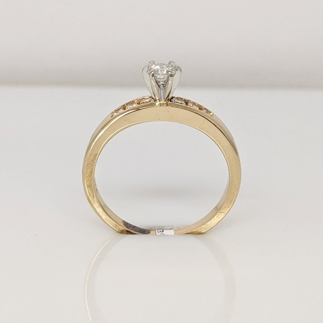 14K .27 CARAT TOTAL WEIGHT SI2 I DIAMOND ROUND (7) ESTATE RING 3.0 GRAMS