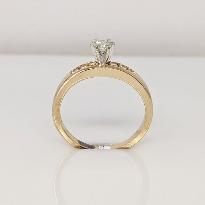 14K .27 CARAT TOTAL WEIGHT SI2 I DIAMOND ROUND (7) ESTATE RING 3.0 GRAMS