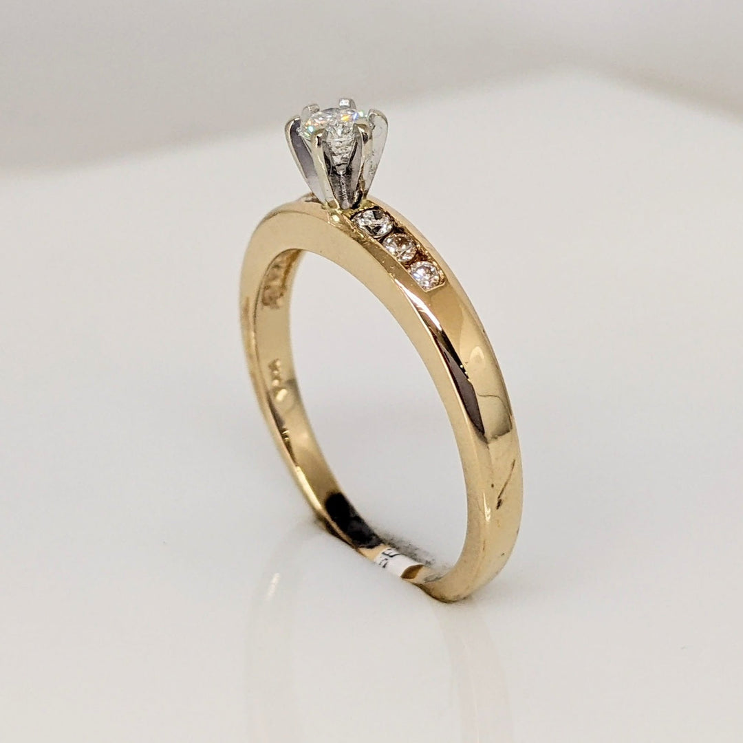 14K .27 CARAT TOTAL WEIGHT SI2 I DIAMOND ROUND (7) ESTATE RING 3.0 GRAMS