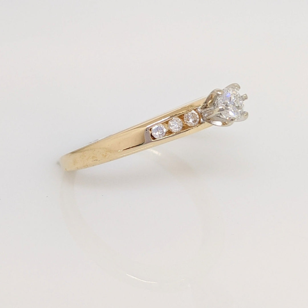 14K .27 CARAT TOTAL WEIGHT SI2 I DIAMOND ROUND (7) ESTATE RING 3.0 GRAMS