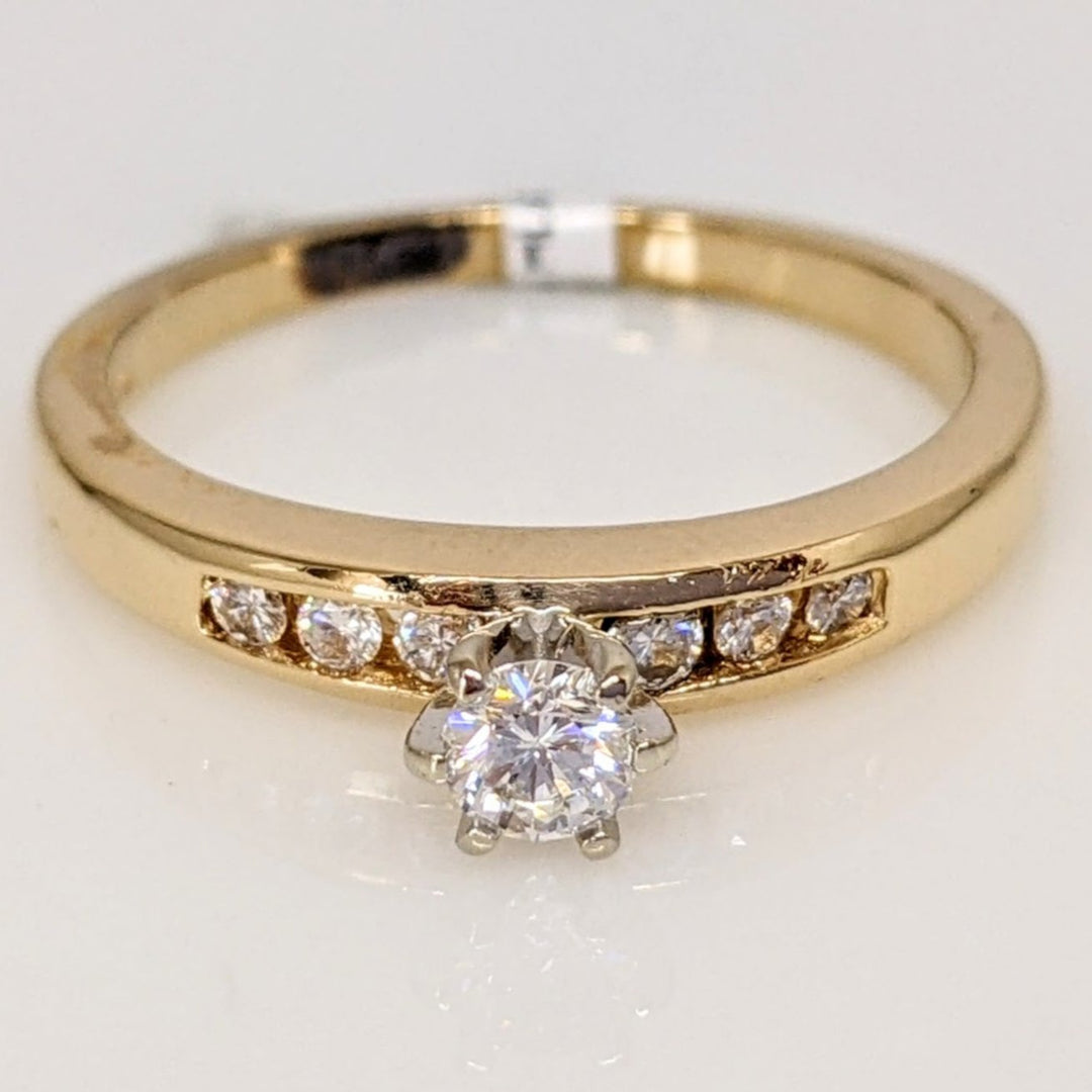 14K .27 CARAT TOTAL WEIGHT SI2 I DIAMOND ROUND (7) ESTATE RING 3.0 GRAMS