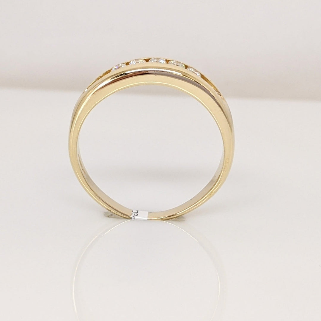 14K .20 CARAT TOTAL WEIGHT SI2 I DIAMOND ROUND (5) ESTATE CHANNEL SET BAND 5.0 GRAMS