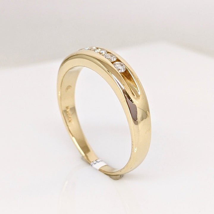 14K .20 CARAT TOTAL WEIGHT SI2 I DIAMOND ROUND (5) ESTATE CHANNEL SET BAND 5.0 GRAMS