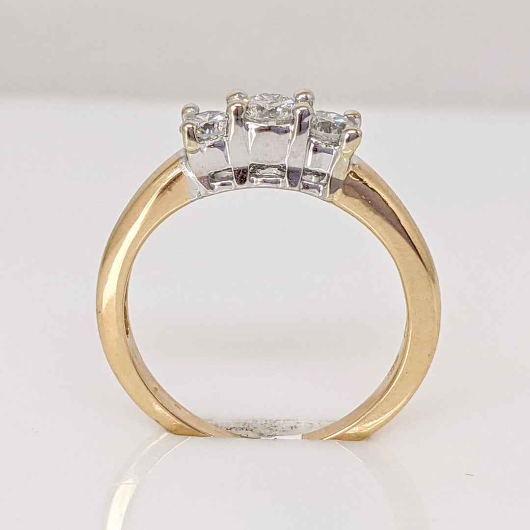14K .42 CARAT TOTAL WEIGHT I1 H DIAMOND ROUND (3) ESTATE TRINITY RING 2.4 GRAMS