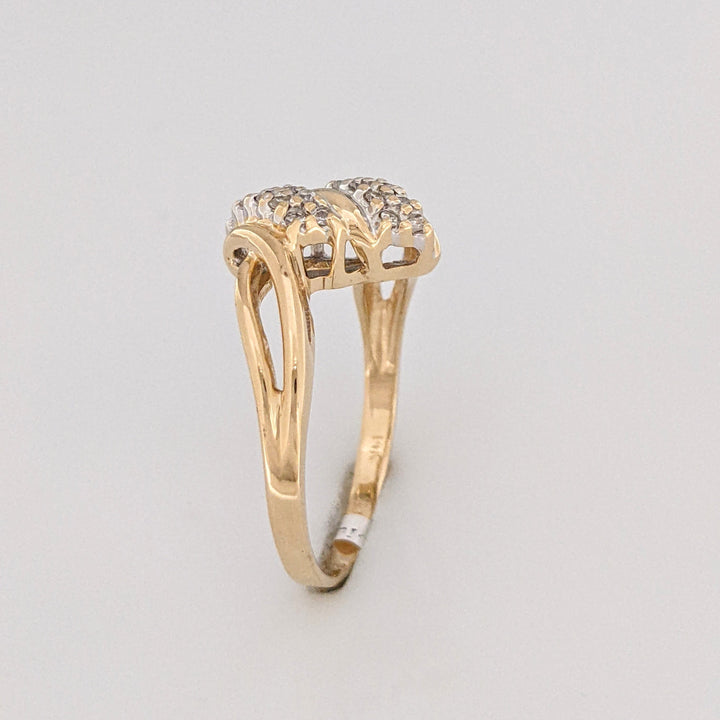 14K .15 CARAT TOTAL WEIGHT SI2 H DIAMOND MINE CUT (20) ESTATE CLUSTER RING 3.3 GRAMS