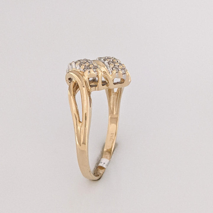 14K .15 CARAT TOTAL WEIGHT SI2 H DIAMOND MINE CUT (20) ESTATE CLUSTER RING 3.3 GRAMS