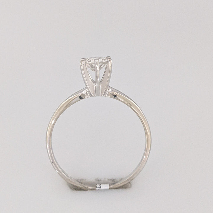 14K WHITE .49 CARAT TOTAL I1 J DIAMOND ROUND ESTATE SOLITAIRE RING 2.0 GRAMS