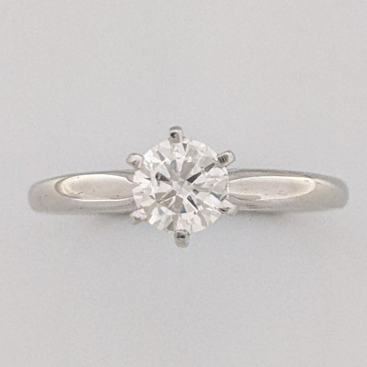 14K WHITE .49 CARAT TOTAL I1 J DIAMOND ROUND ESTATE SOLITAIRE RING 2.0 GRAMS
