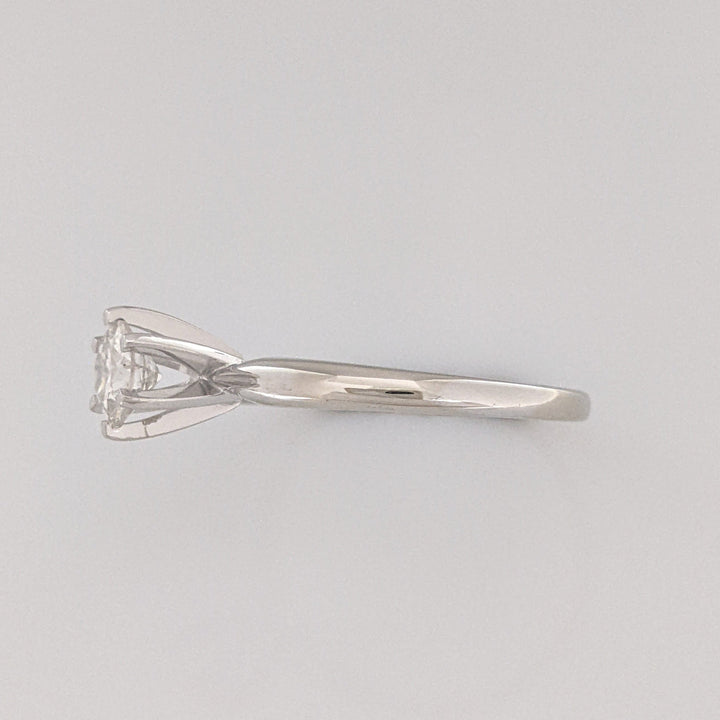 14K WHITE .49 CARAT TOTAL I1 J DIAMOND ROUND ESTATE SOLITAIRE RING 2.0 GRAMS