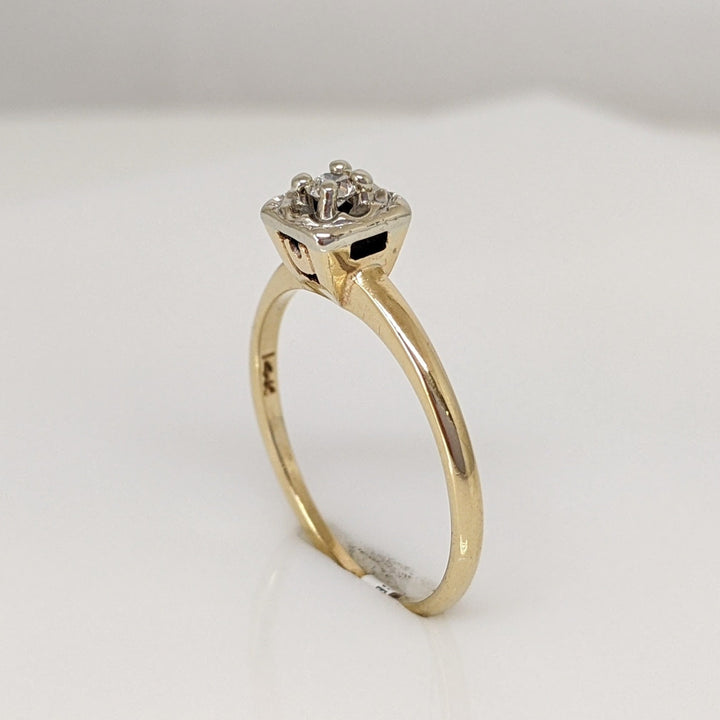 14K .06 CARAT TOTAL SI2 J DIAMOND ROUND ILLUSION HEAD SOLITAIRE ESTATE RING 1.9 GRAMS
