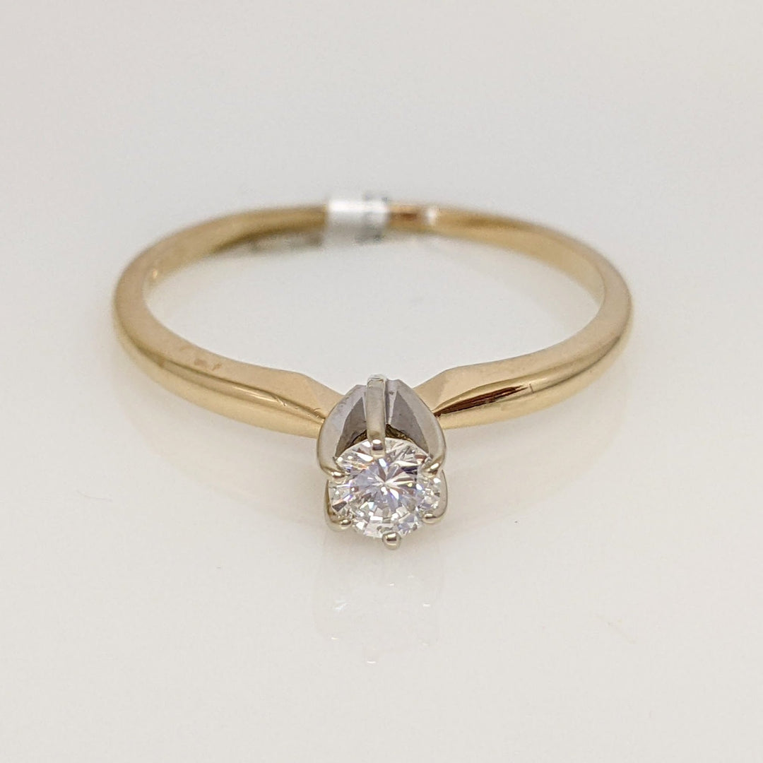 14K .17 CARAT TOTAL VS2 G DIAMOND ROUND ESTATE SOLITAIRE 1.5 GRAMS