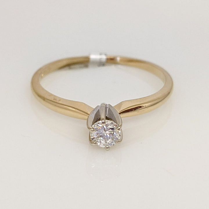 14K .17 CARAT TOTAL VS2 G DIAMOND ROUND ESTATE SOLITAIRE 1.5 GRAMS