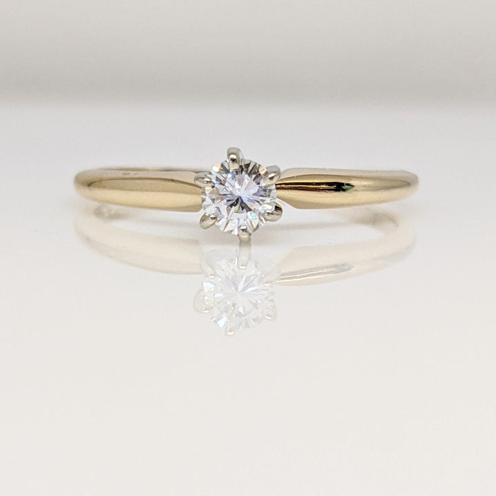 14K .17 CARAT TOTAL VS2 G DIAMOND ROUND ESTATE SOLITAIRE 1.5 GRAMS