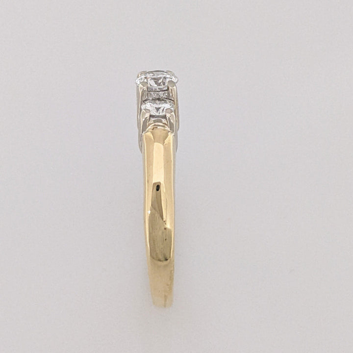 14K .54 CARAT TOTAL WEIGHT SI2 G DIAMOND ROUND (3) ESTATE TRINITY RING 4.3 GRAMS