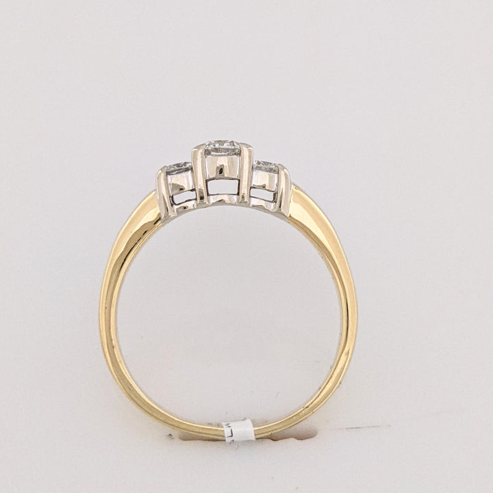 14K .54 CARAT TOTAL WEIGHT SI2 G DIAMOND ROUND (3) ESTATE TRINITY RING 4.3 GRAMS