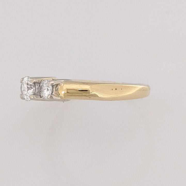 14K .54 CARAT TOTAL WEIGHT SI2 G DIAMOND ROUND (3) ESTATE TRINITY RING 4.3 GRAMS