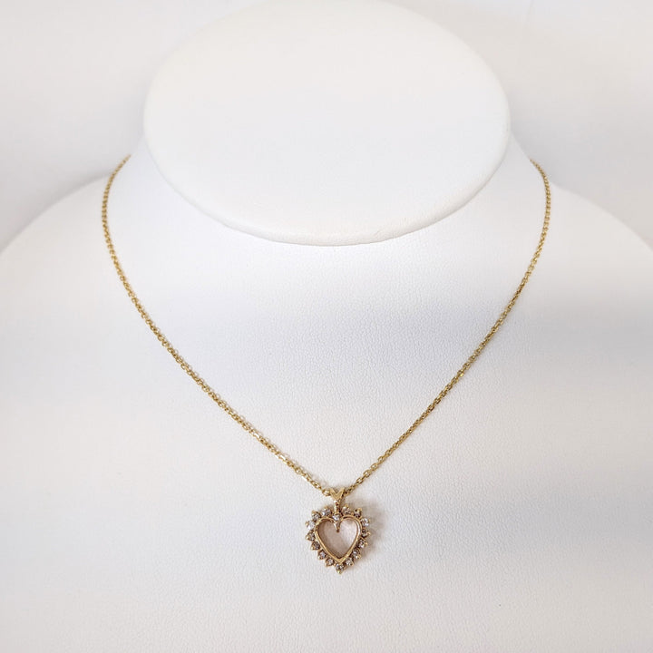14K .24 CARAT TOTAL WEIGHT SI1 H DIAMOND ROUND (16) ESTATE PENDANT & CHAIN 3.6 GRAMS