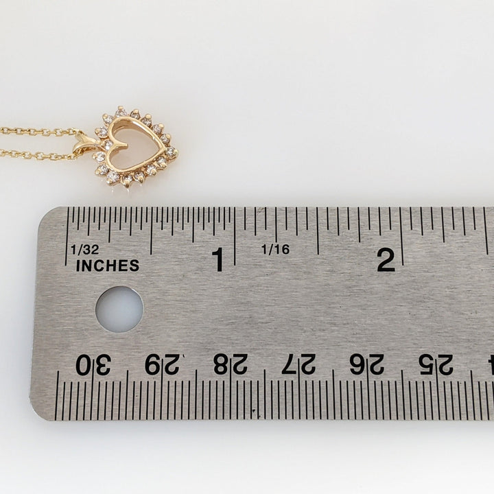 14K .24 CARAT TOTAL WEIGHT SI1 H DIAMOND ROUND (16) ESTATE PENDANT & CHAIN 3.6 GRAMS