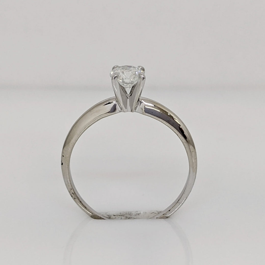 14K WHITE .40 CARAT TOTAL WEIGHT SI1 H DIAMOND ROUND 4-PRONG SOLITAIRE ESTATE RING 1.9 GRAMS