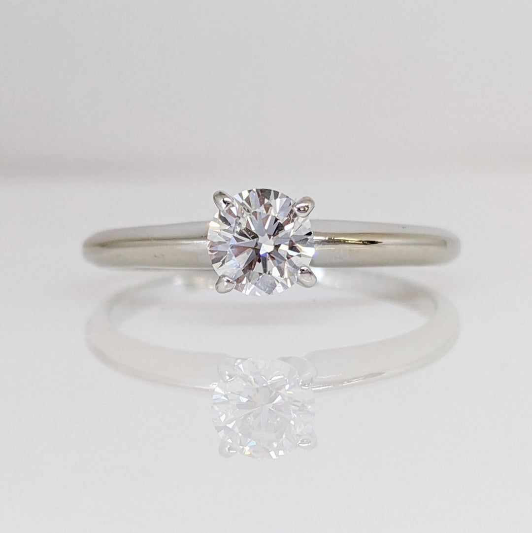 14K WHITE .40 CARAT TOTAL WEIGHT SI1 H DIAMOND ROUND 4-PRONG SOLITAIRE ESTATE RING 1.9 GRAMS