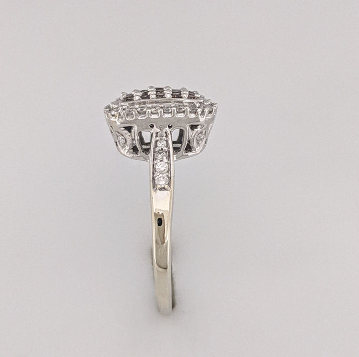 10K 1.03 CARAT TOTAL WEIGHT I1 H DIAMOND ROUND BROWN (25) WHITE (42) ESTATE RING 5.5 GRAMS