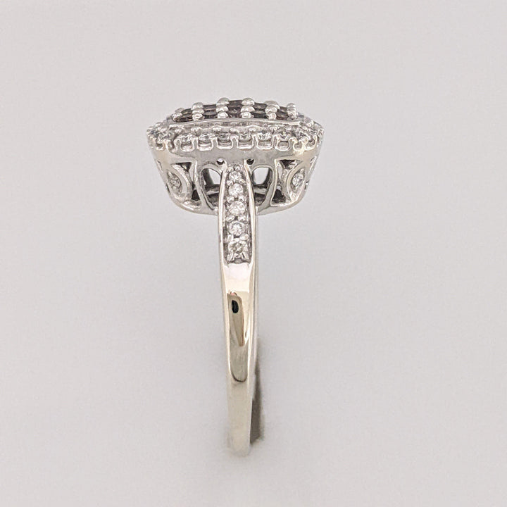 10K 1.03 CARAT TOTAL WEIGHT I1 H DIAMOND ROUND BROWN (25) WHITE (42) ESTATE RING 5.5 GRAMS