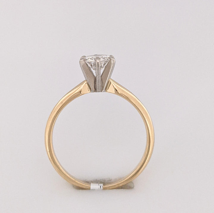 14K .71 CARAT TOTAL SI2 H DIAMOND ROUND 6-PRONG SOLITAIRE ESTATE RING 2.8 GRAMS