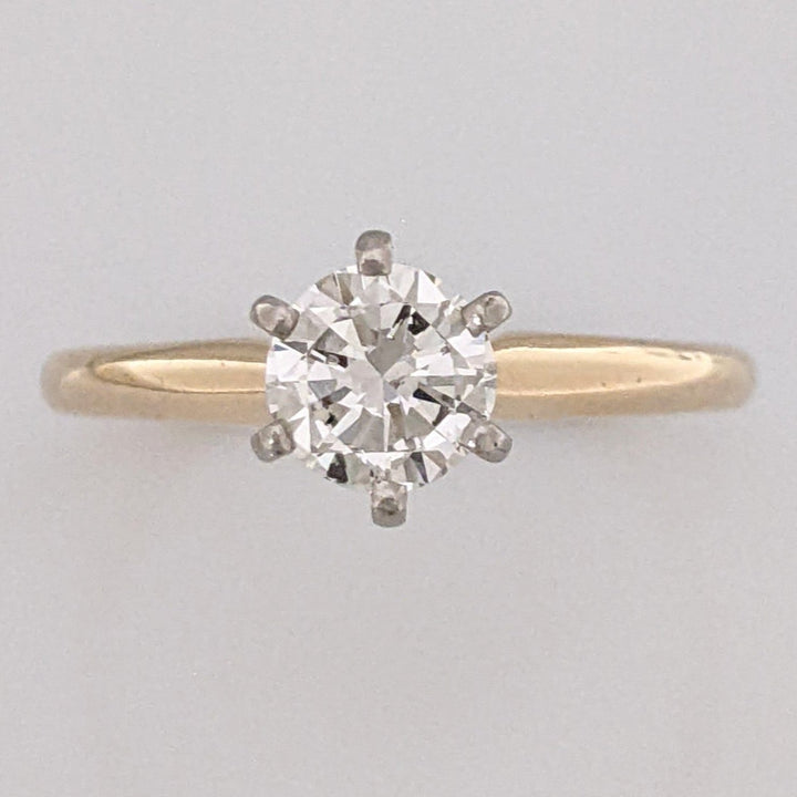 14K .71 CARAT TOTAL SI2 H DIAMOND ROUND 6-PRONG SOLITAIRE ESTATE RING 2.8 GRAMS