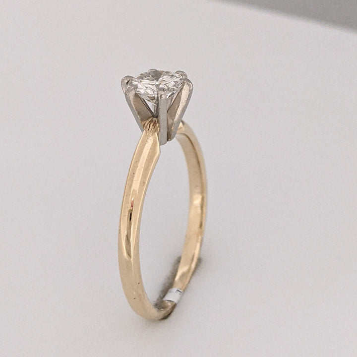 14K .71 CARAT TOTAL SI2 H DIAMOND ROUND 6-PRONG SOLITAIRE ESTATE RING 2.8 GRAMS