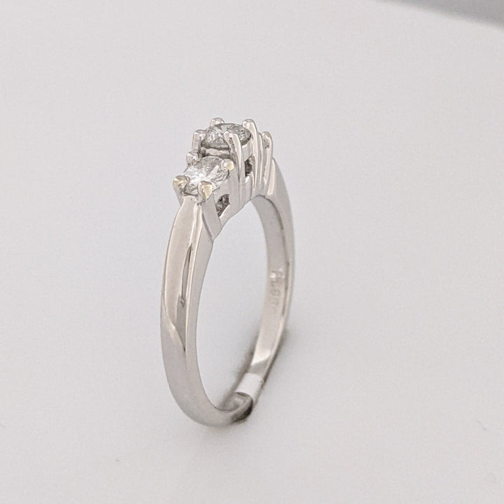 PLATINUM .50 CARAT TOTAL WEIGHT I1 I DIAMOND ROUND (3) ESTATE TRINITY RING 5.8 GRAMS