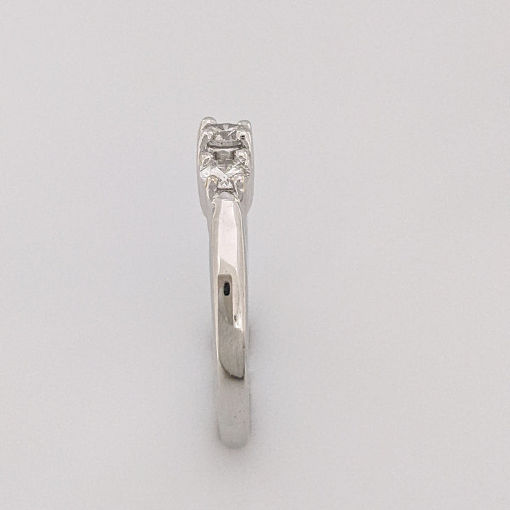 PLATINUM .50 CARAT TOTAL WEIGHT I1 I DIAMOND ROUND (3) ESTATE TRINITY RING 5.8 GRAMS