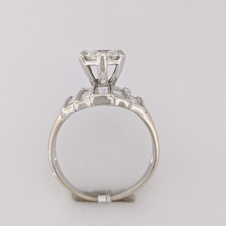 18K WHITE 2.06 CARAT TOTAL WEIGHT SI1 I DIAMOND MARQUISE (3) BAGUETTE (39) TRILLION (1) ESTATE RING 7.2 GRAMS