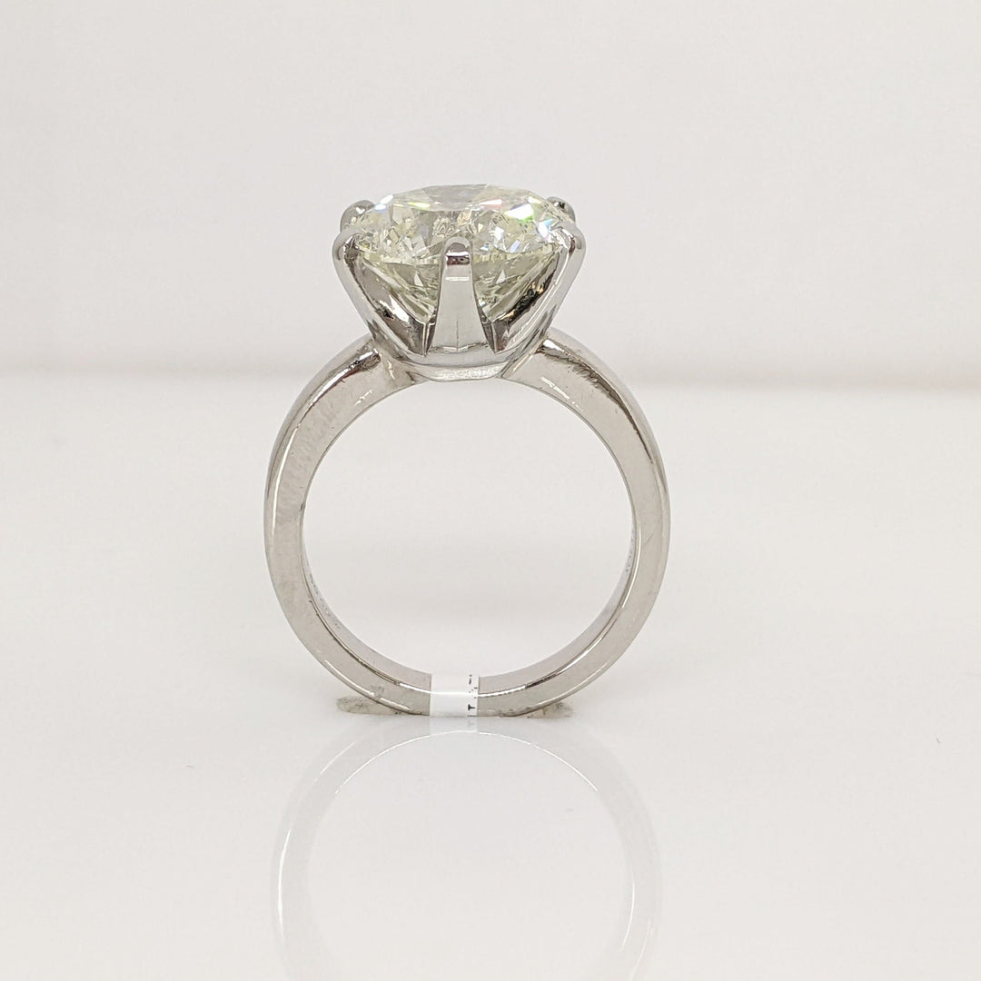 PLATINUM CHIPPED DIAMOND ROUND 5.07 CARAT TOTAL I2 M SOLITAIRE ESTATE RING 9.2 GRAMS